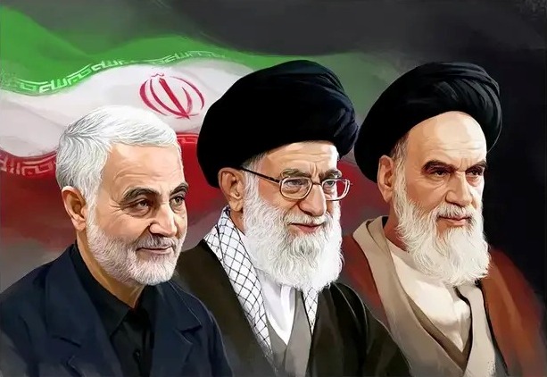 تابلو شاسی امام خمینی و حاج قاسم و سید علی خامنه ای