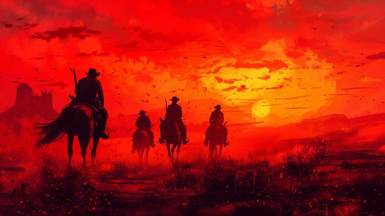 تابلو Red Dead Redemption طرح 3 سایز 20x30 تابلو شاسی Red Dead Redemption 2