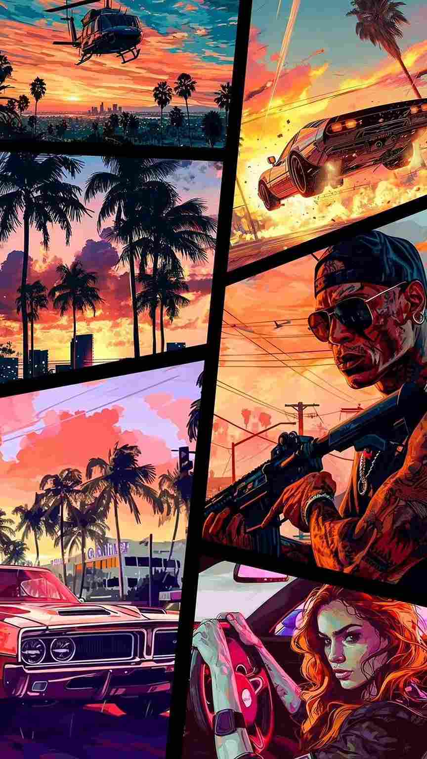 تابلو دیواری جی تی ای 6 GTA